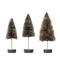 Hello Honey® 15" Sisal Bottle Brush Tree with Wood Slice Base & Snow Finish